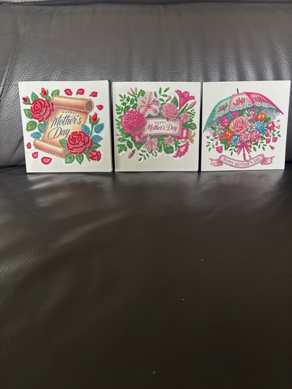 1 Handcrafted Rhinestone Floral Mother's Day Card - Pick 1 (sealed) - Picture 2 of 7